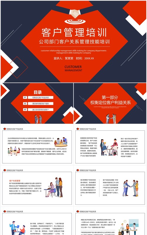 公司部门客户关系管理技能培训动态PPT模板