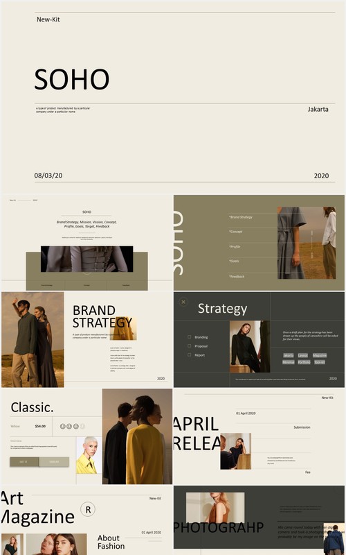 创意时尚营销宣传PPT模板soho creative marketing powerpoint