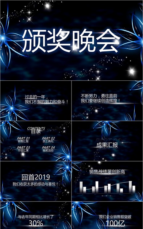 年终颁奖典礼表彰大会员工风采年会PPT模板19