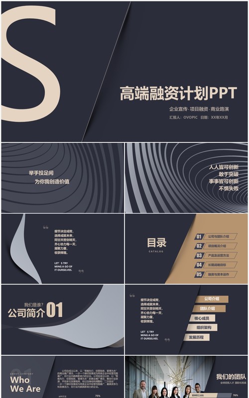 高端产品融资介绍商业计划书PPT模板