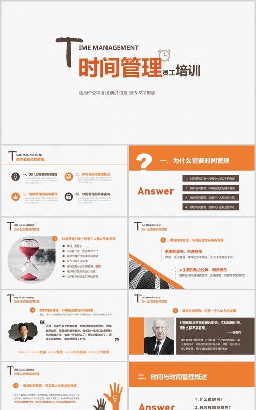 时间管理员工培训课件PPT模板
