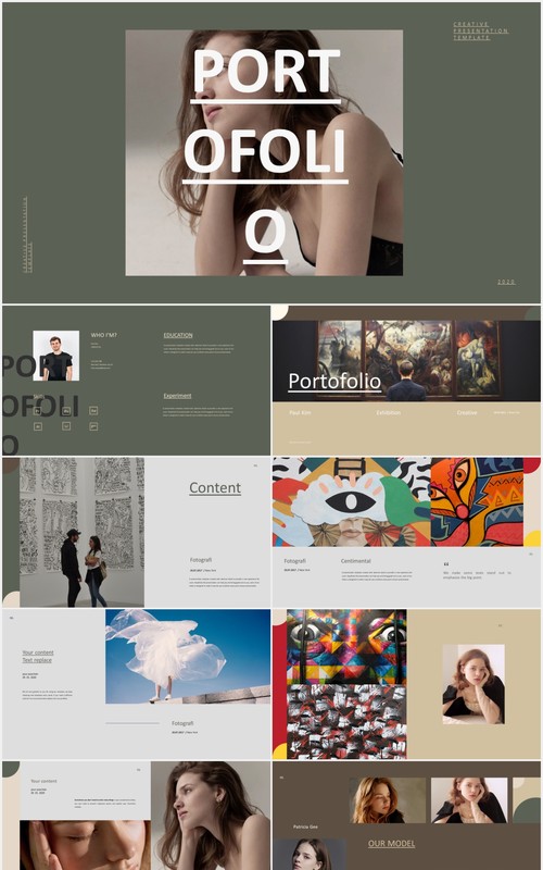 创意时尚电子画册宣传展示PPT图片排版模板portfolio creative lookbook fashion