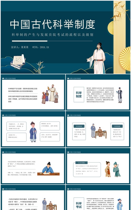 中国古代科举制度动态PPT模板