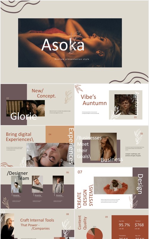 多功能创意商业PPT模板asoka multipurpose creative business powerpoint