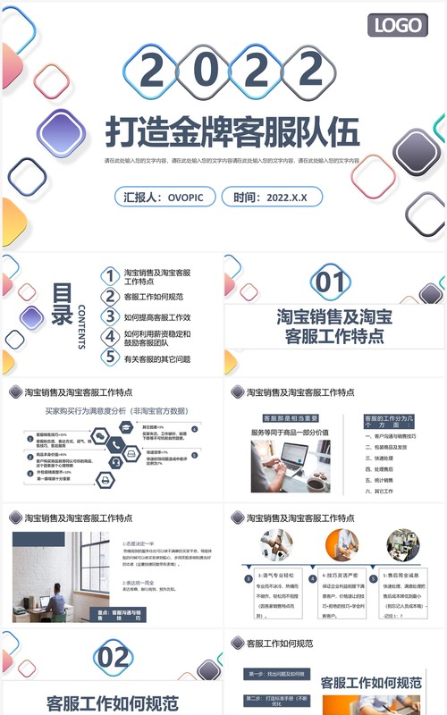 2022年打造金牌客服队伍企业培训PPT模板