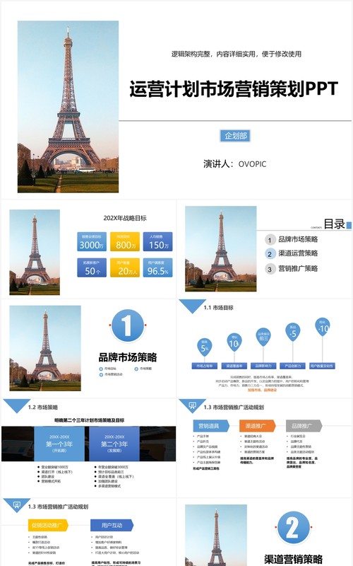 简约白色商务风营销策划运营计划市场营销策划PPT模板