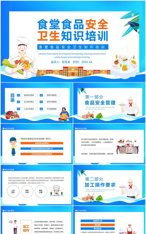 食堂食品安全卫生知识培训动态PPT模板