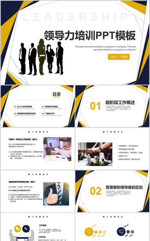 商务简约领导力管理培训PPT模板
