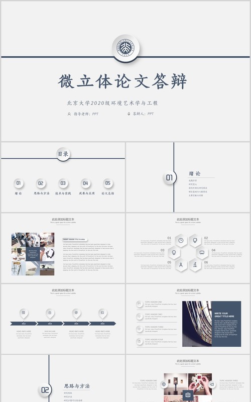 微粒体简约论文答辩PPT模板