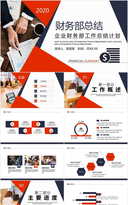 企业财务部工作总结报告计划动态PPT模板