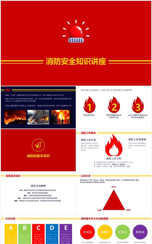 消防安全知识教育讲座PPT模板