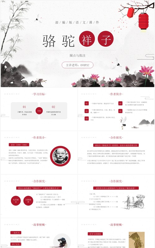 部编版七年级语文下册骆驼祥子课件PPT模板