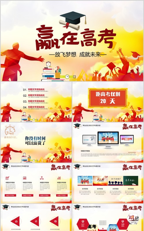 放飞梦想成就未来赢在高考加油冲刺PPT模板