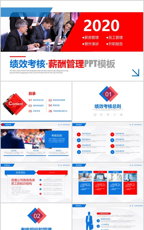 企业员工管理绩效考核薪酬管理ppt模板