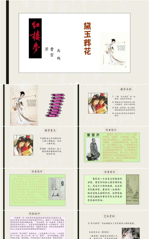 简洁初中语文黛玉葬花课件PPT模板