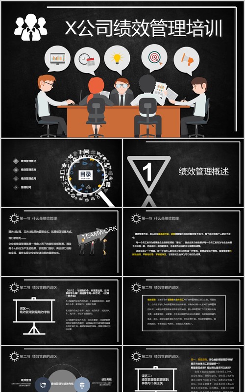 黑色公司绩效管理培训PPT模板