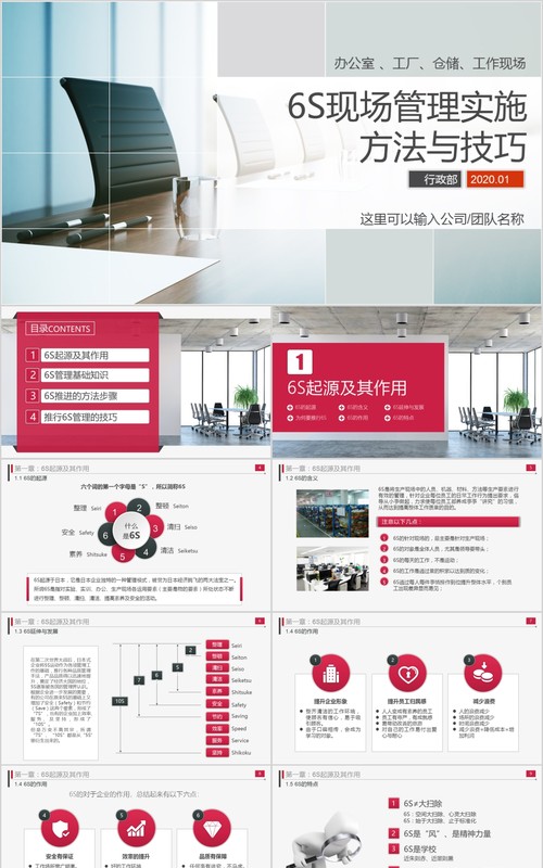 办公室工厂仓储工作现场管理实施方法与技巧企业管理6S培训PPT模板
