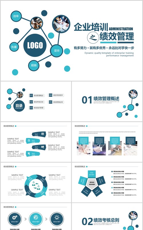 简约企业培训之绩效考核管理课件PPT模板