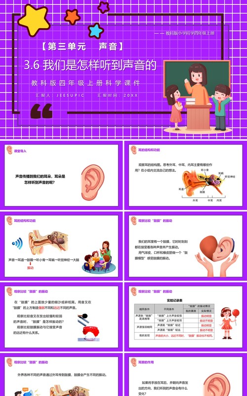 教科版四年级科学上册我们是怎样听到声音的课件PPT模板