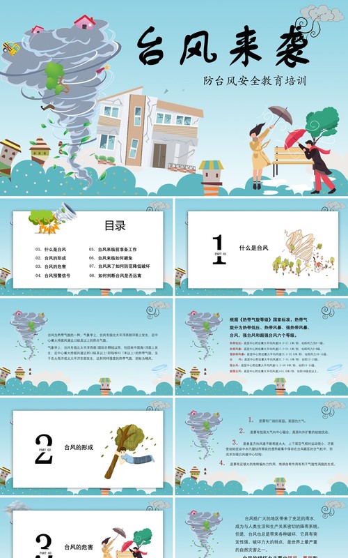 预防台风安全教育培训课件PPT模板