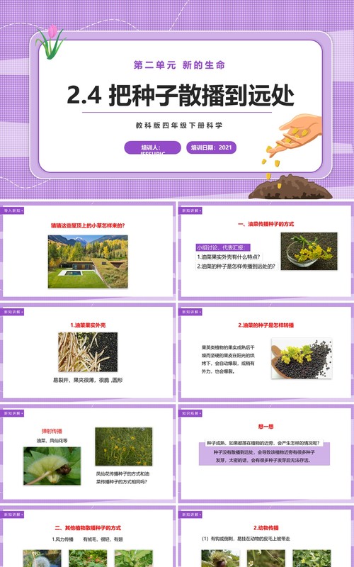教科版四年级下册把种子散播到远处课件PPT模板