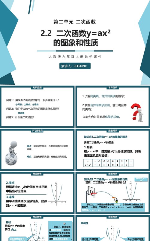 部编版九年级上册二次函数y=ax2的图象与性质PPT课件
