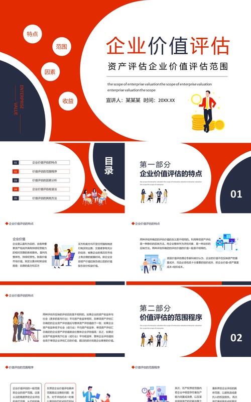 资产评估企业价值评估范围动态PPT模板