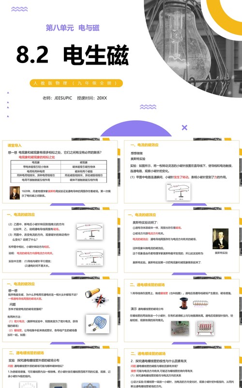 部编版九年级物理全册电生磁PPT模板