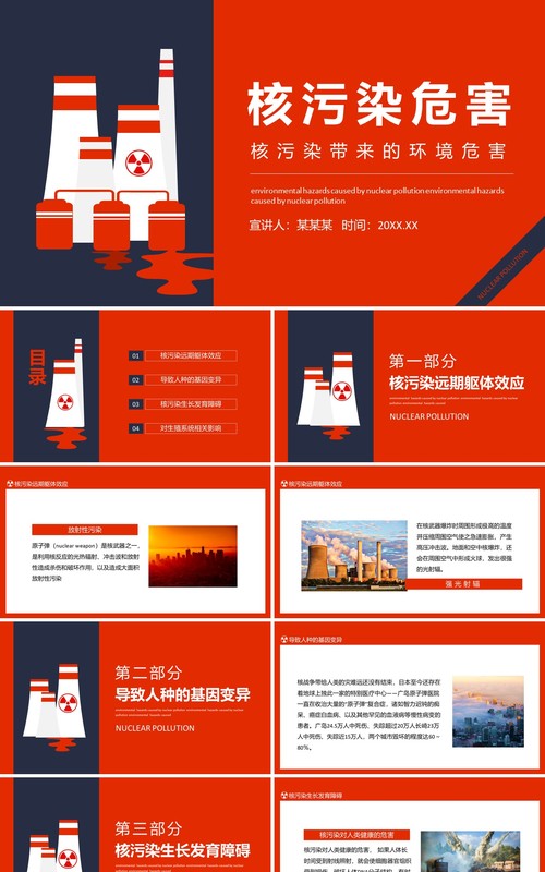 核污染带来的环境危害动态课件PPT模板