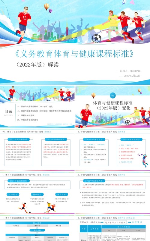 义务教育体育与健康课程标准解读PPT模板