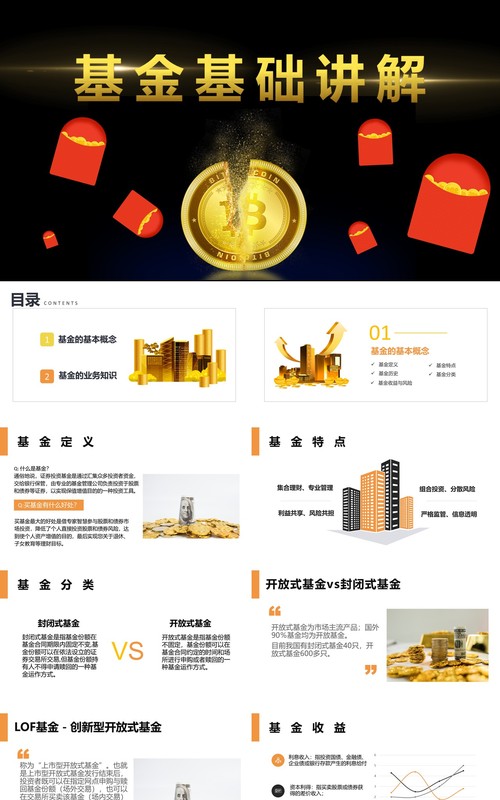 基金基础知识介绍讲解PPT模板