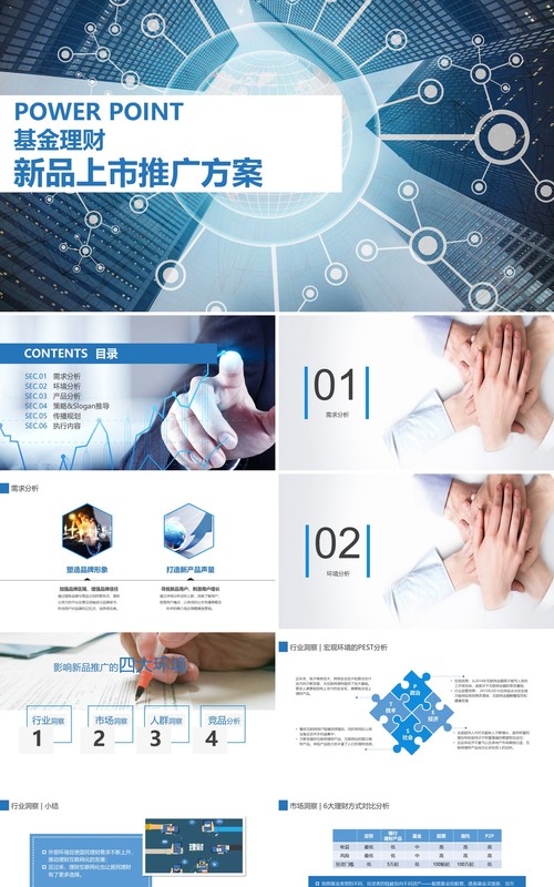 商务基金理财新品上市推广方案PPT模板