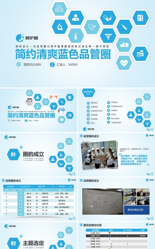 现代简约品管圈PPT模板