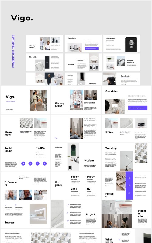 简约图文展示宣传报告PPT模板VIGO - Powerpoint Template