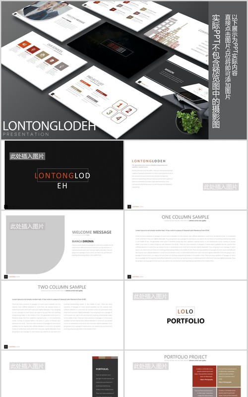 简约公司宣传介绍PPT图片排版设计模板素材Lontonglodeh Powerpoint