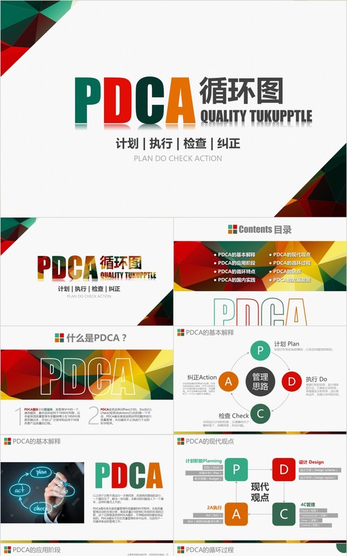 企业质量管理案例PDCA循环图工作通用PPT模板