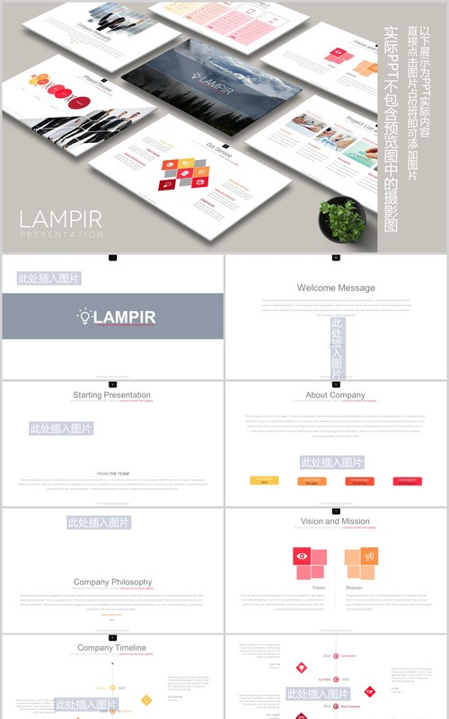 公司宣传介绍组织架构图PPT可视化图表可插图排版模板LAMPIR Powerpoint