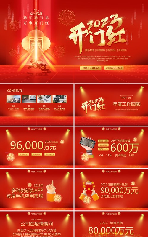 红金大气2023企业开门红启动会PPT模板
