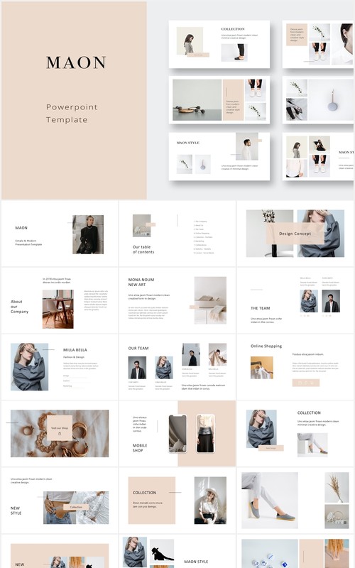 简约个人简历图文展示汇报PPT模板MAON - Powerpoint Template