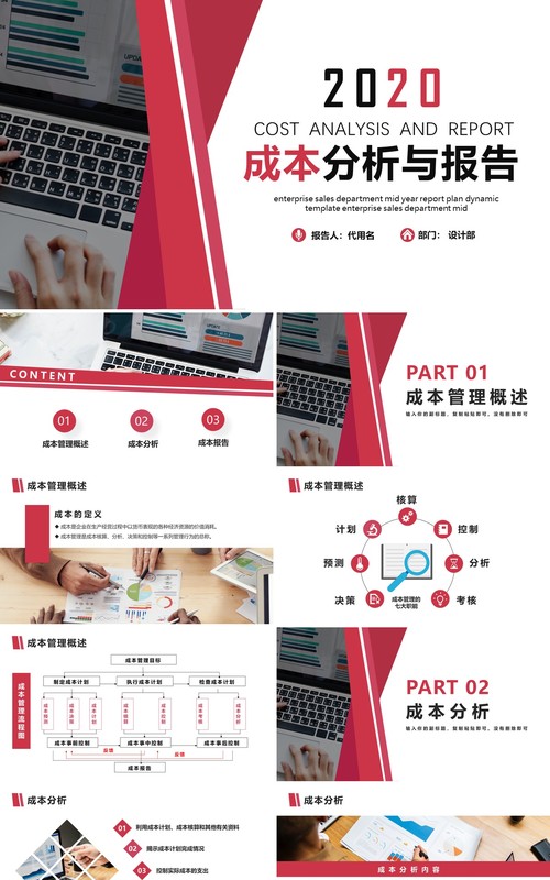 公司成本分析报告管理培训PPT模板