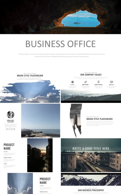 商业简约公司办公宣传介绍PPT模板business office