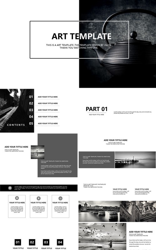 简约艺术工作通用汇报PPT模板ART TEMPLATE