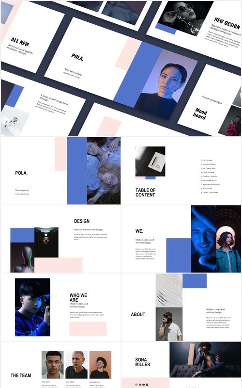 简约个人作品集图文展示PPT模板POLA - Powerpoint Design Template