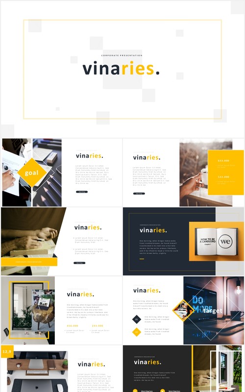 简约公司宣传工作计划报告PPT模板Vinaries Powerpoint Template