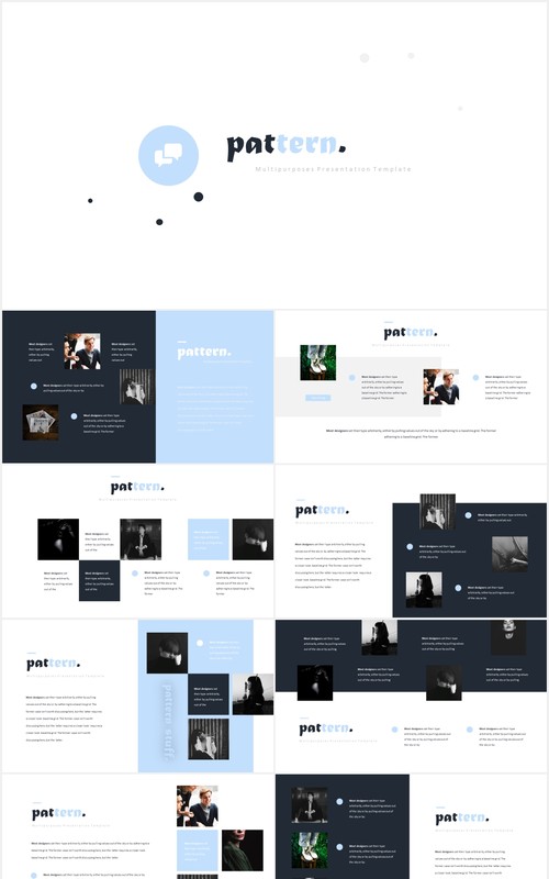图片排版设计国外PPT模板Pattern Powerpoint Template