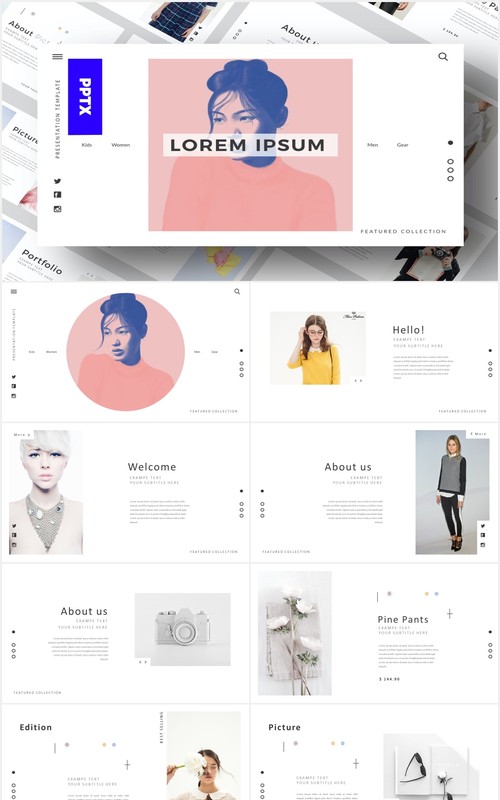 简约简洁工作展示PPT模板Clean powerpoint