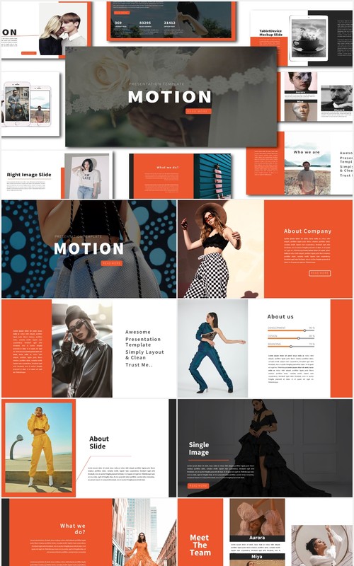 时尚作品图片展示PPT模板Motion Powerpoint Template