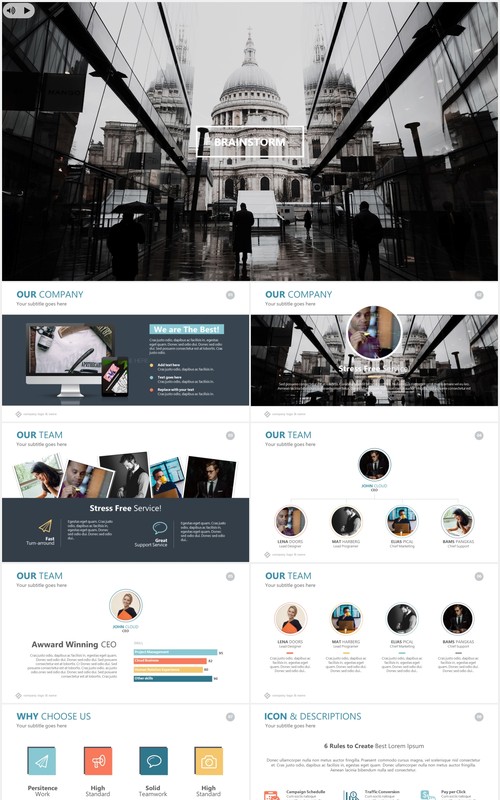 商业计划头脑风暴PPT模板brainstorm powerpoint template