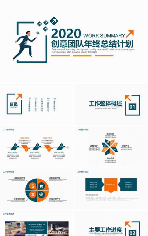创意团队年终工作总结计划PPT模板