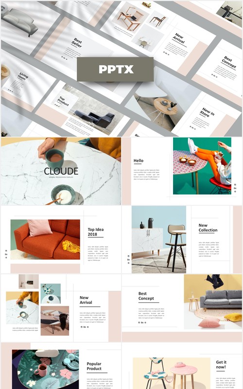 家居家具产品图片展示PPT模板Cloude - Powerpoint Template